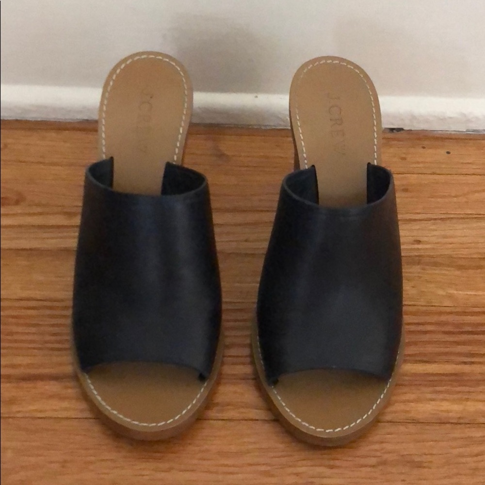 J Crew Navy Mules